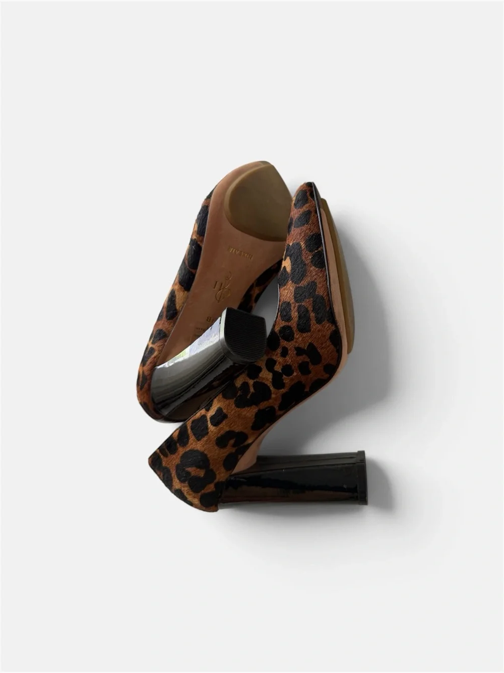 Cole Haan calf hair Leopard Print Pointed-Toe Pumps - Brown/Black